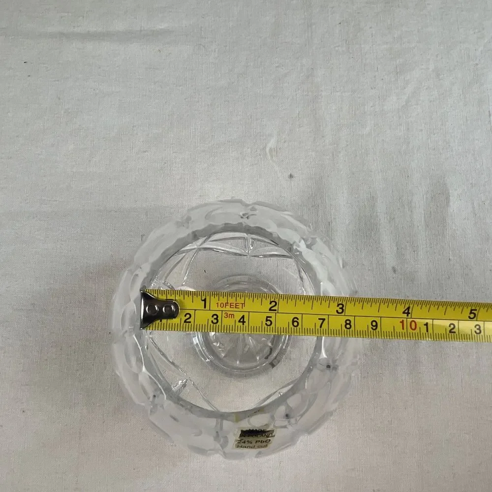 24% Lead Crystal Cut Rose Bowl Vase Made In Poland